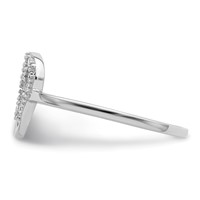 Sterling Silver Rhodium-plated CZ Skull Ring view 3