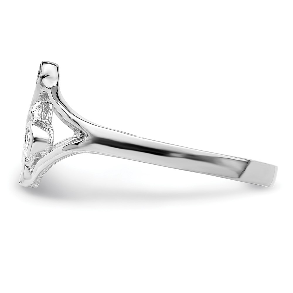 Sterling Silver Rhodium-plated Polished Music Note Ring (QR6219-7)