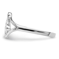 Sterling Silver Rhodium-plated Polished Music Note Ring view 3