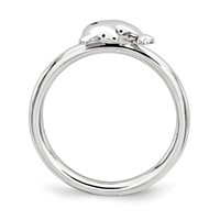 Sterling Silver CZ Dolphin Ring view 2