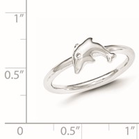 Sterling Silver CZ Dolphin Ring view 3