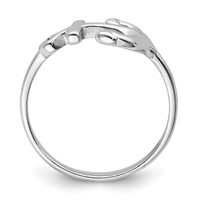 Sterling Silver Rhodium-plated Polished Anchor Ring view 2