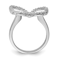 Sterling Silver Rhodium-plated CZ Butterfly Ring view 2