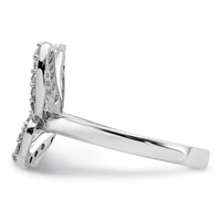Sterling Silver Rhodium-plated CZ Butterfly Ring view 3