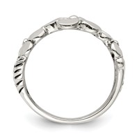Sterling Silver Polished Antiqued Flower Ring view 2