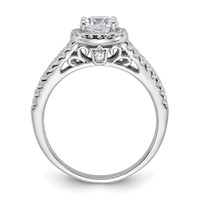 Sterling Silver Rhodium-plated & CZ Ring view 2