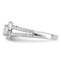 Sterling Silver Rhodium-plated & CZ Ring view 3
