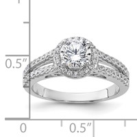 Sterling Silver Rhodium-plated & CZ Ring view 4