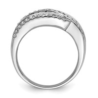 Sterling Silver Rhodium-plated CZ Ring view 2