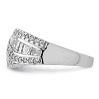 Sterling Silver Rhodium-plated CZ Ring view 3