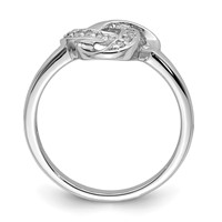 Sterling Silver Rhodium-plated CZ Knot Ring view 2