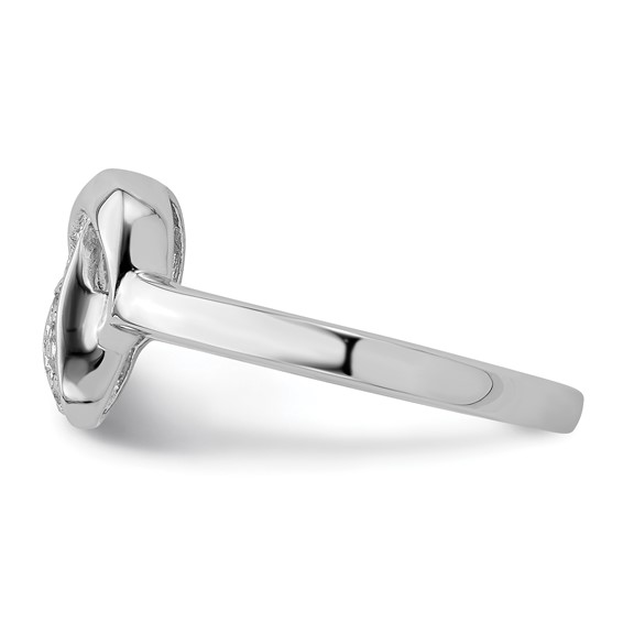 Sterling Silver Rhodium-plated CZ Knot Ring