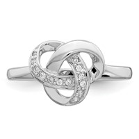 Sterling Silver Rhodium-plated CZ Knot Ring view 5