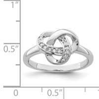 Sterling Silver Rhodium-plated CZ Knot Ring view 4