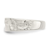 Sterling Silver Foot Print Toe Ring view 4