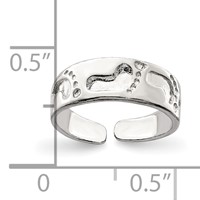 Sterling Silver Foot Print Toe Ring view 3