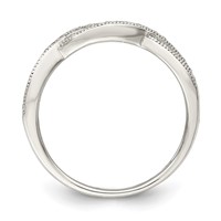 Sterling Silver Rhodium-plated CZ Ring view 2