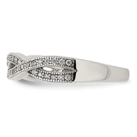 Sterling Silver Rhodium-plated CZ Ring view 3