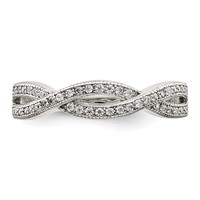 Sterling Silver Rhodium-plated CZ Ring view 5