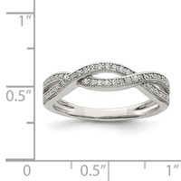 Sterling Silver Rhodium-plated CZ Ring view 4