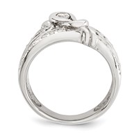 Sterling Silver Rhodium-plated Ring with CZ view 2