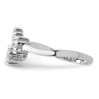 Sterling Silver Rhodium-plated W CZ Ring view 3