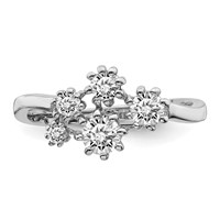 Sterling Silver Rhodium-plated W CZ Ring view 5