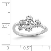 Sterling Silver Rhodium-plated W CZ Ring view 4