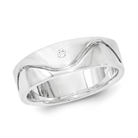 Sterling Silver Polished CZ Ring view 1