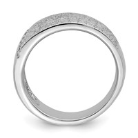 Sterling Silver Polished & Textured CZ Ring view 2