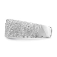 Sterling Silver Polished & Textured CZ Ring view 3