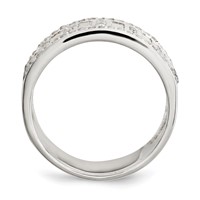 Sterling Silver CZ Baguettes Rounds Ring view 2