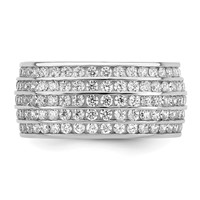 Sterling Silver Rhodium-plated 5-row Eternity Ring view 4