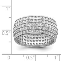 Sterling Silver Rhodium-plated 5-row Eternity Ring view 3