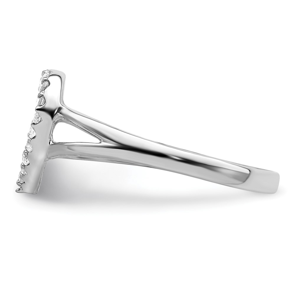 Sterling Silver Rhodium-plated Polished CZ Heart Ring (QR6277-8)