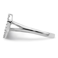 Sterling Silver Rhodium-plated Polished CZ Heart Ring view 3
