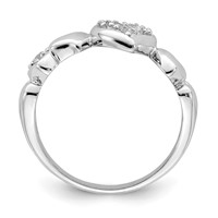 Sterling Silver Rhodium-plated CZ Heart Ring view 2