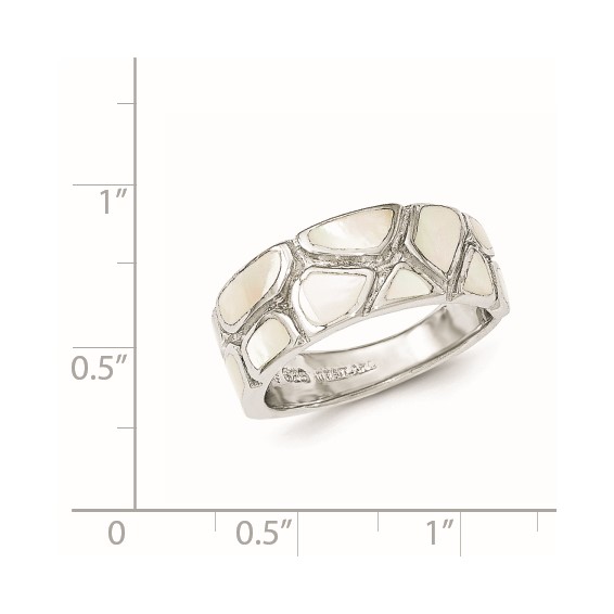 Sterling Silver Polished Mother of Pearl Ring