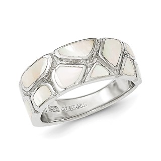 Sterling Silver Polished Mother of Pearl Ring