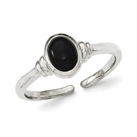 Sterling Silver Black Agate Ring view 1