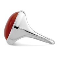 Sterling Silver Rhodium-plated Red Agate Ring view 3