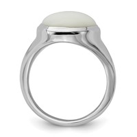 Sterling Silver Rhodium-plated White Agate Ring view 2
