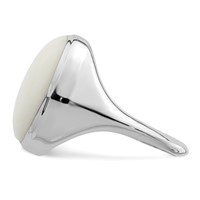 Sterling Silver Rhodium-plated White Agate Ring view 3
