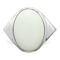 Sterling Silver Rhodium-plated White Agate Ring view 5