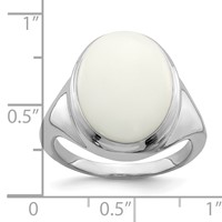 Sterling Silver Rhodium-plated White Agate Ring view 4
