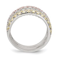 Sterling Silver Rhodium-plated with CZ Ring Set view 5