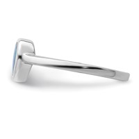 Sterling Silver Rhodium-plated Polished Heart Synthetic Opal Ring view 3
