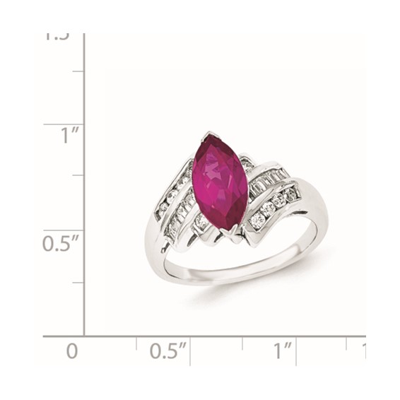 Sterling Silver Marquise Gemstone & CZ Rings