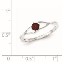Sterling Silver Red CZ Sol Ring view 3