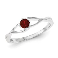 Sterling Silver Red CZ Sol Ring view 1